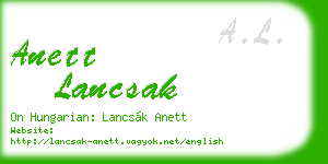 anett lancsak business card