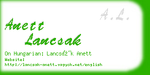 anett lancsak business card